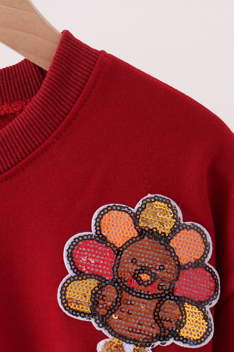 Turkey sequin mom&me top