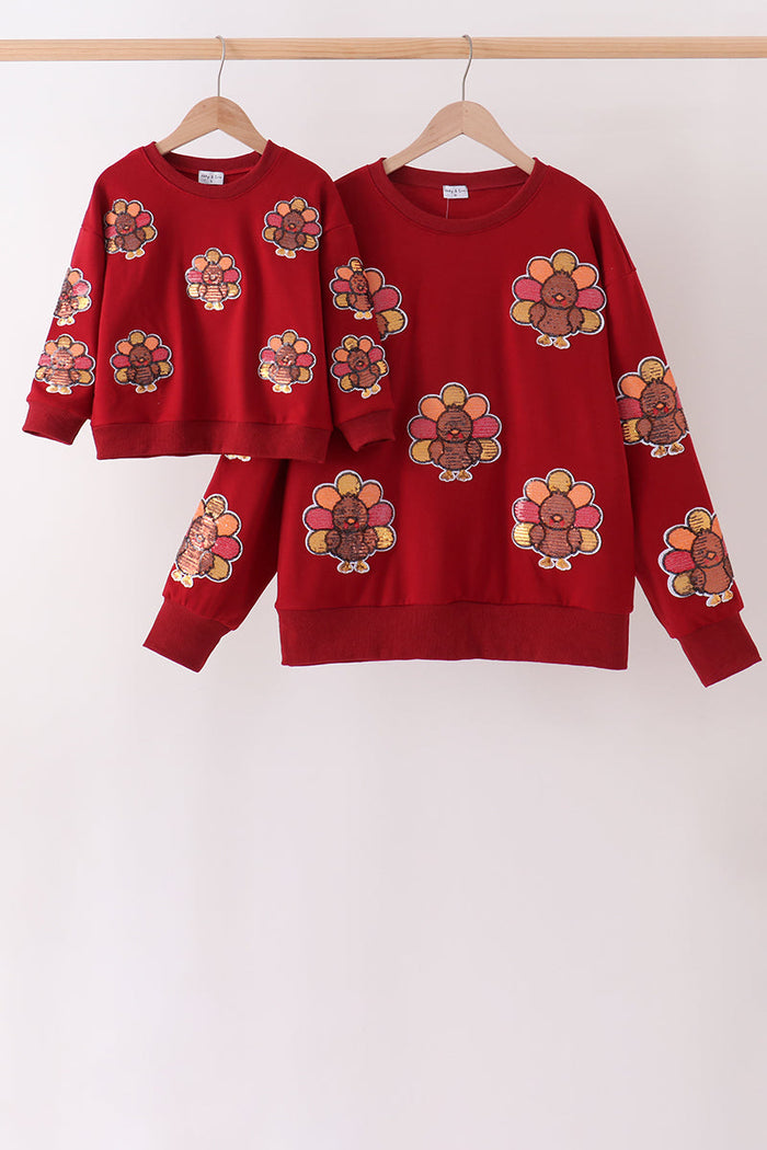 Turkey sequin mom&me top