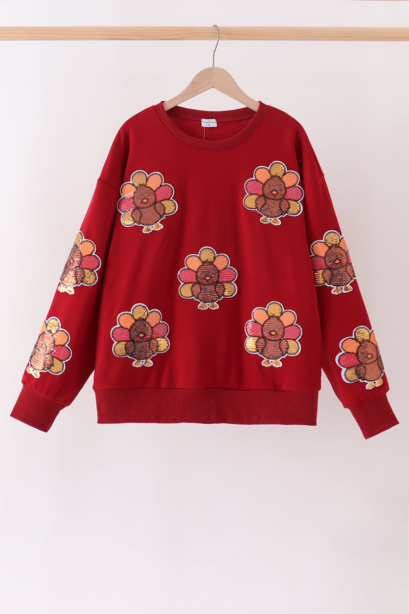 Turkey sequin mom&me top