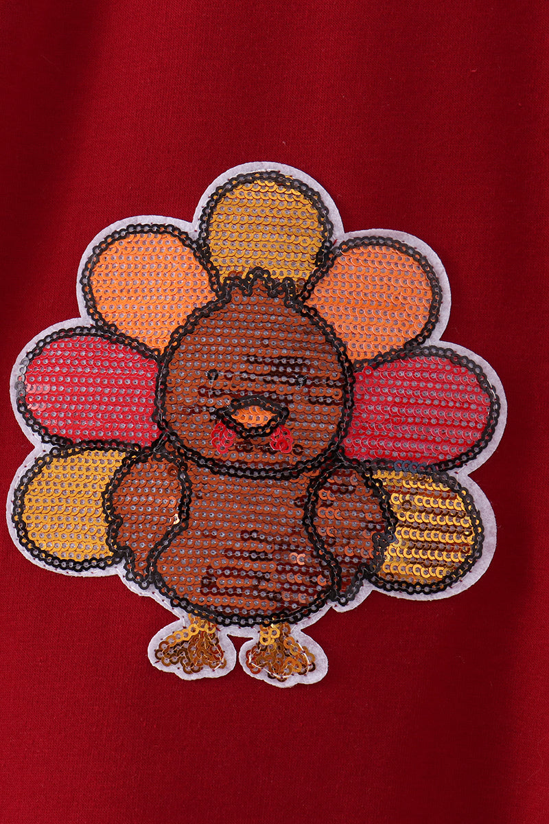 Turkey sequin mom&me top