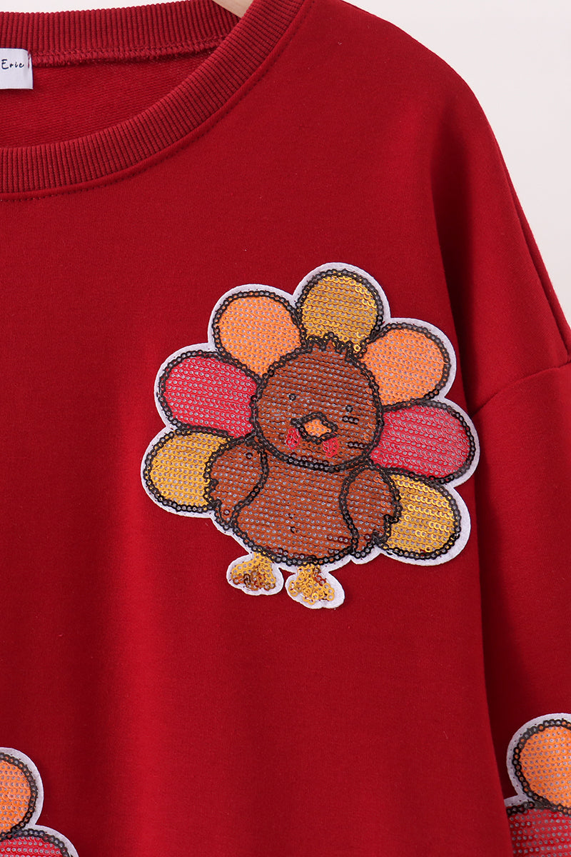 Turkey sequin mom&me top