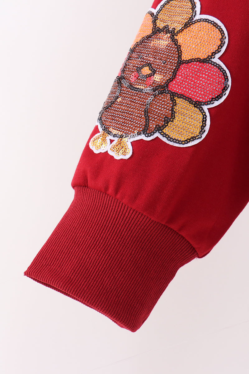 Turkey sequin mom&me top