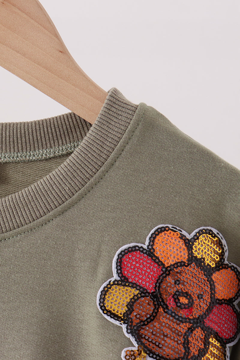 Turkey sequin mom&me top
