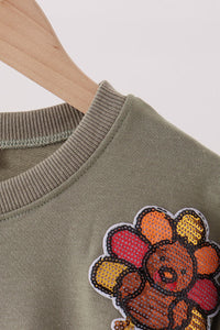 Turkey sequin mom&me top