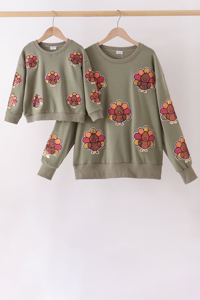 Turkey sequin mom&me top