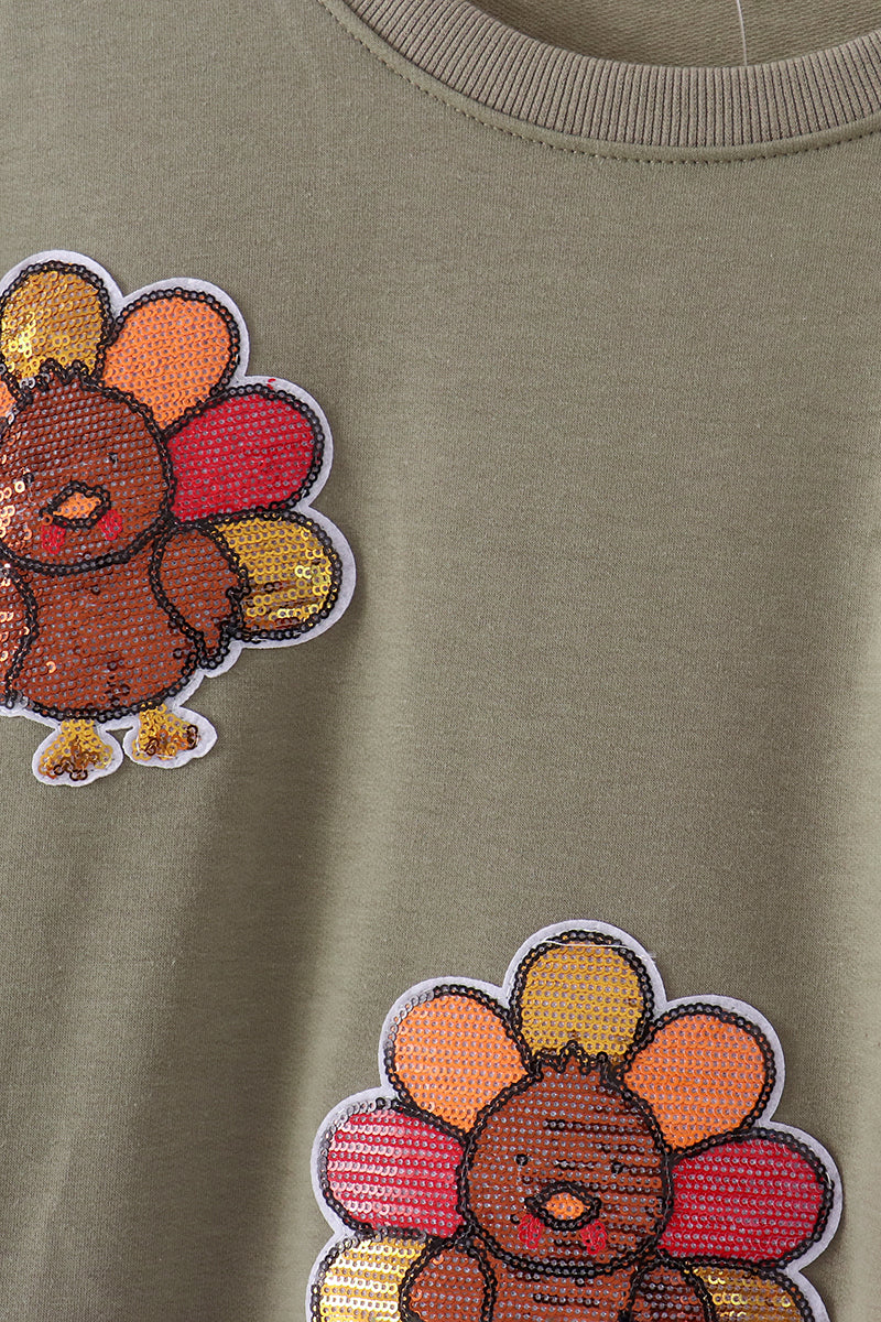 Turkey sequin mom&me top