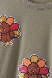 Turkey sequin mom&me top