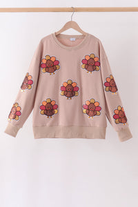 Turkey sequin mom top