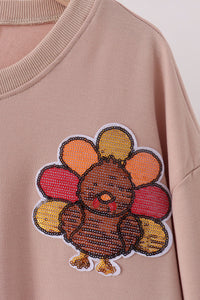 Turkey sequin mom top
