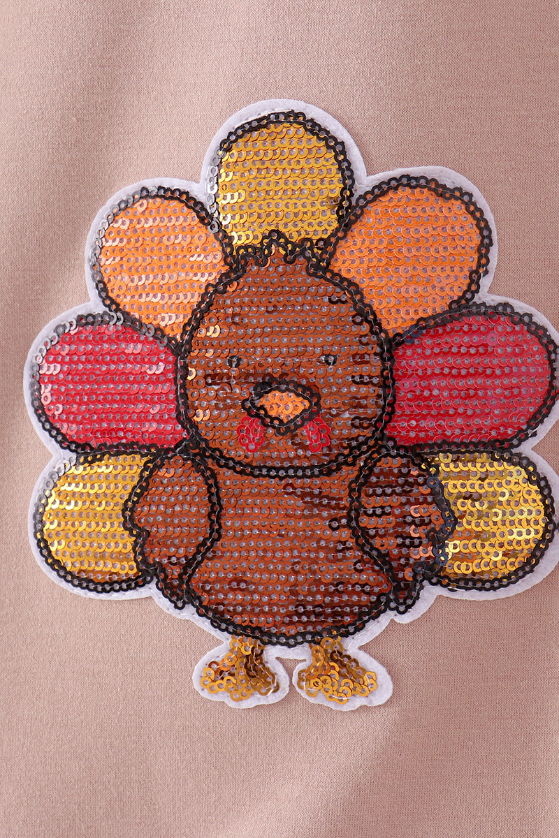 Turkey sequin mom top