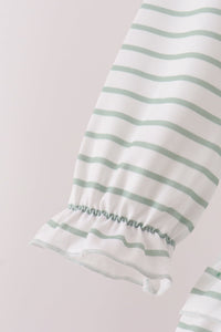 Gingerbread house applique stripe ruffle pants set