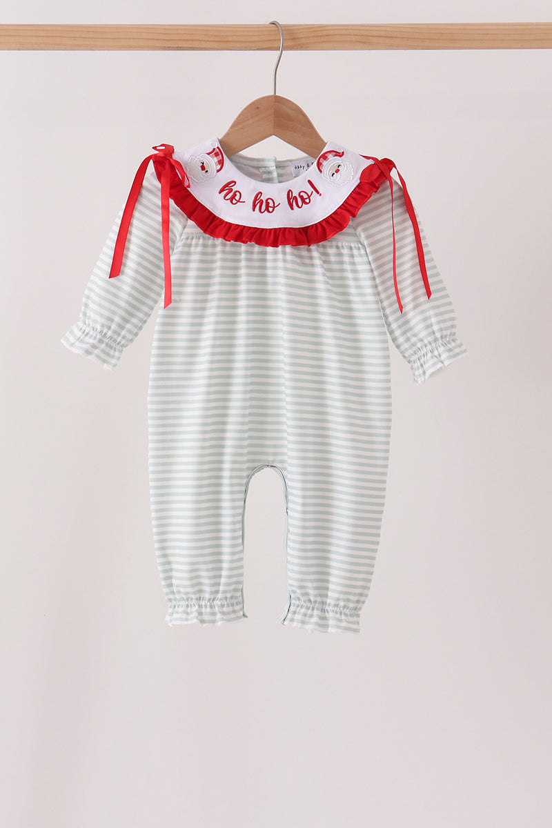 Santa applique stripe romper