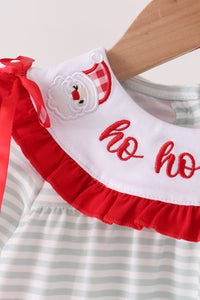 Santa applique stripe romper