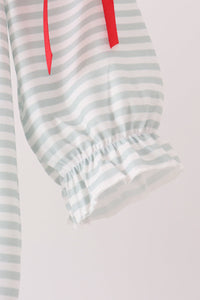 Santa applique stripe romper
