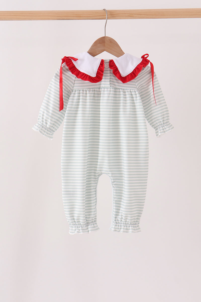 Santa applique stripe romper