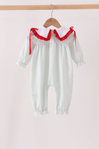 Santa applique stripe romper