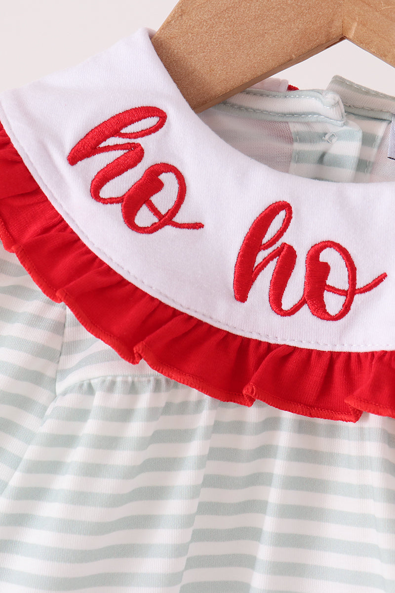 Santa applique stripe bloomer set
