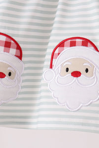 Santa applique stripe bloomer set