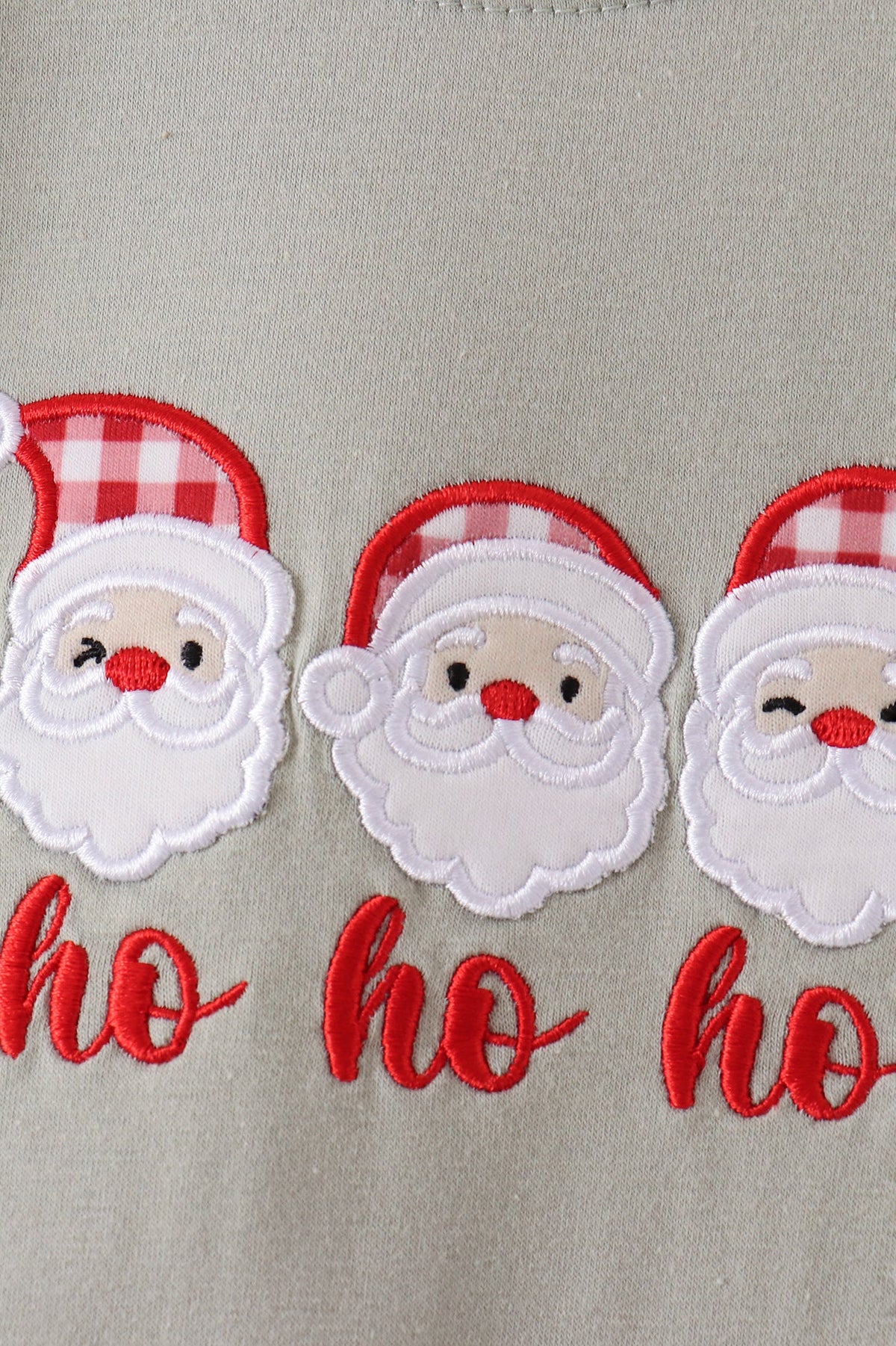 Santa applique gingham romper