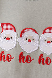 Santa applique gingham romper