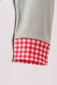 Santa applique gingham romper