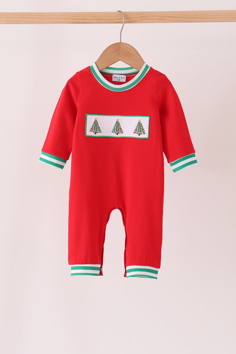 Christmas Tree Embroidery Romper