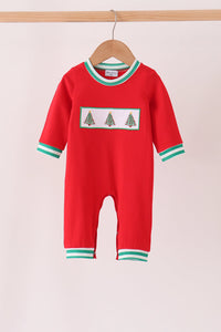 Christmas Tree Embroidery Romper