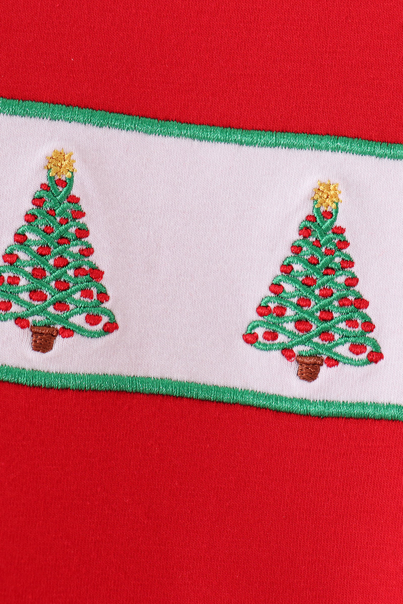 Christmas Tree Embroidery Romper