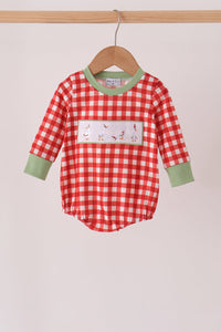Goose embroidery gingham bubble