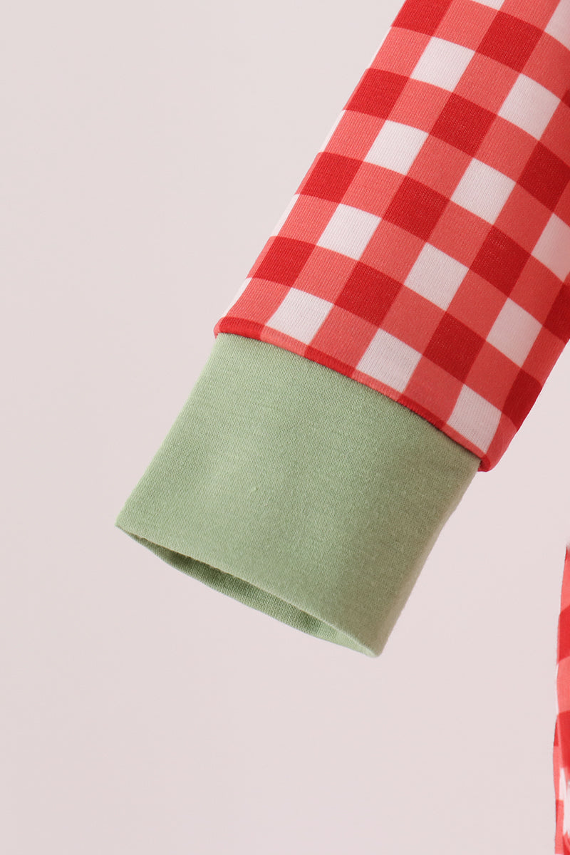 Goose embroidery gingham bubble