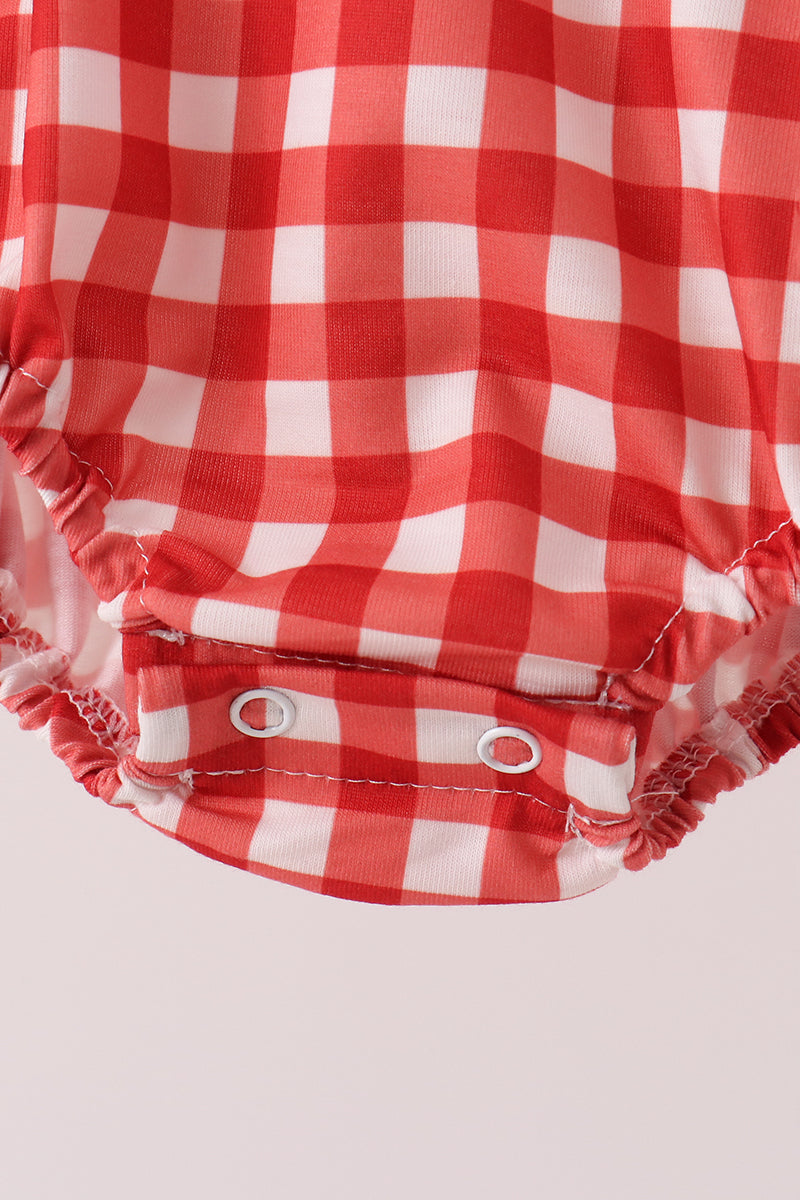 Goose embroidery gingham bubble