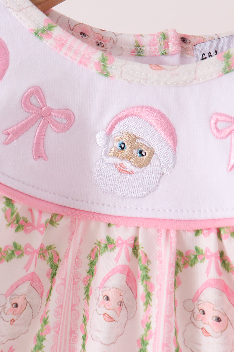 Santa bow embroidery bloomer set
