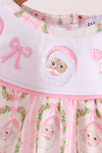 Santa bow embroidery bloomer set