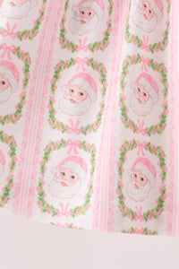 Santa bow embroidery bloomer set