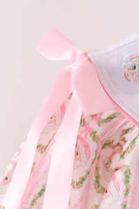 Santa bow embroidery bloomer set