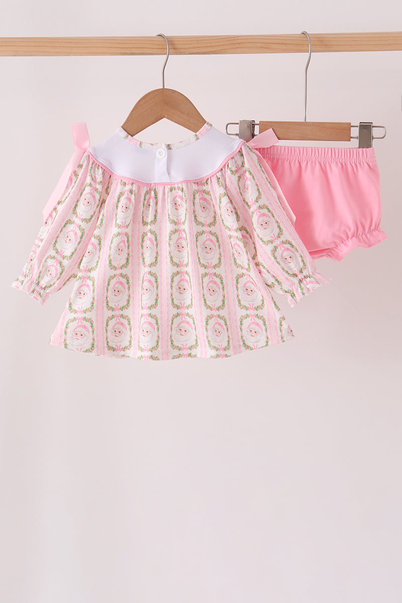 Santa bow embroidery bloomer set