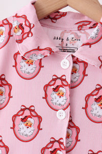 Santa claus bamboo ruffle pajama set