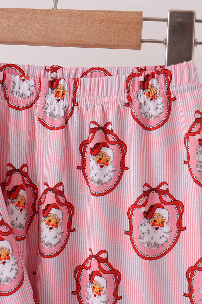 Santa claus bamboo ruffle pajama set