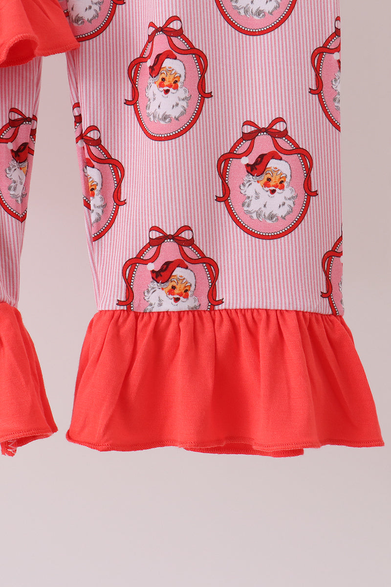 Santa claus bamboo ruffle pajama set