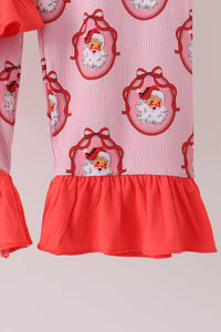 Santa claus bamboo ruffle pajama set