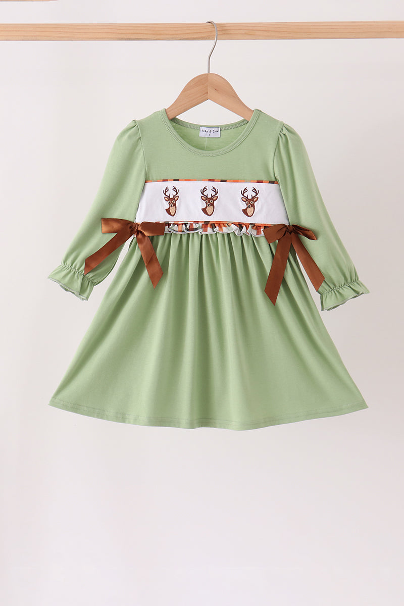 Deer embroidery dress