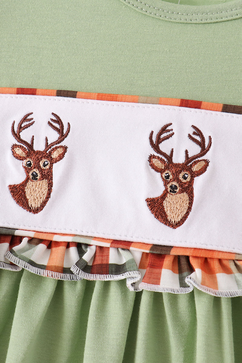 Deer embroidery dress