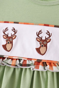 Deer embroidery dress