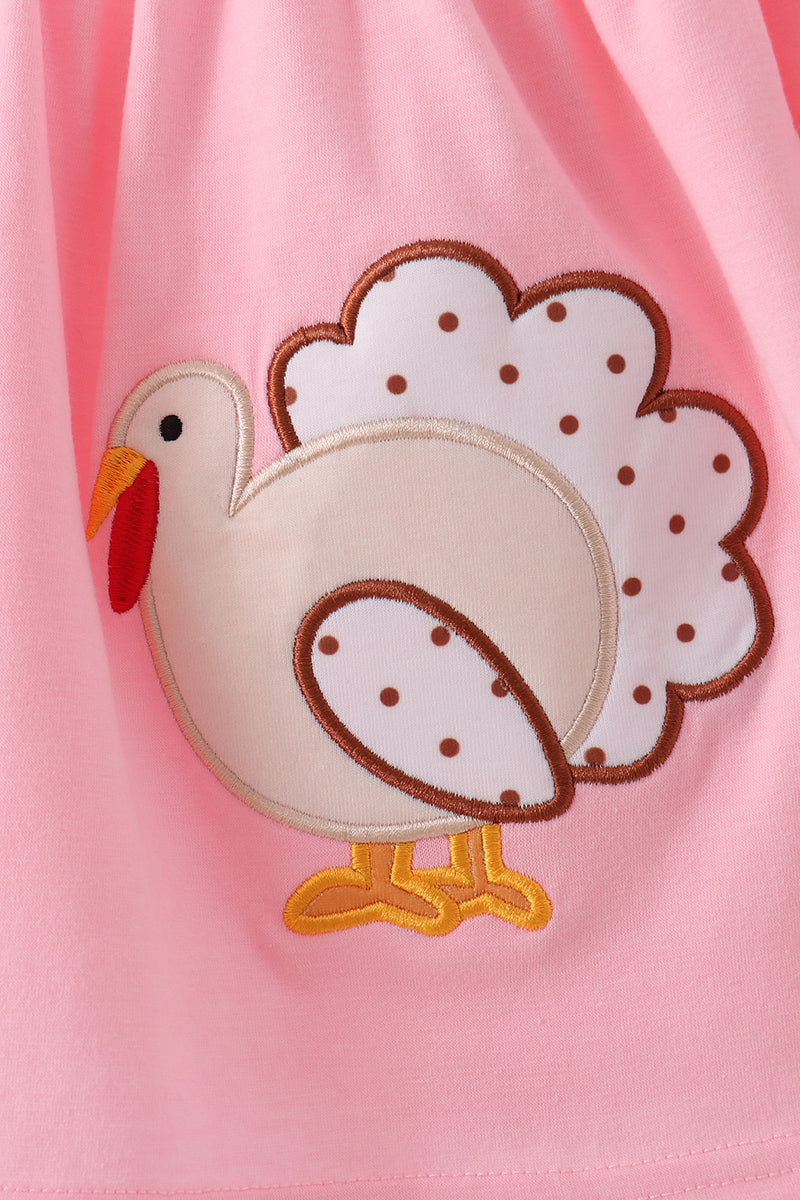 Turkey applique ruffle pants set