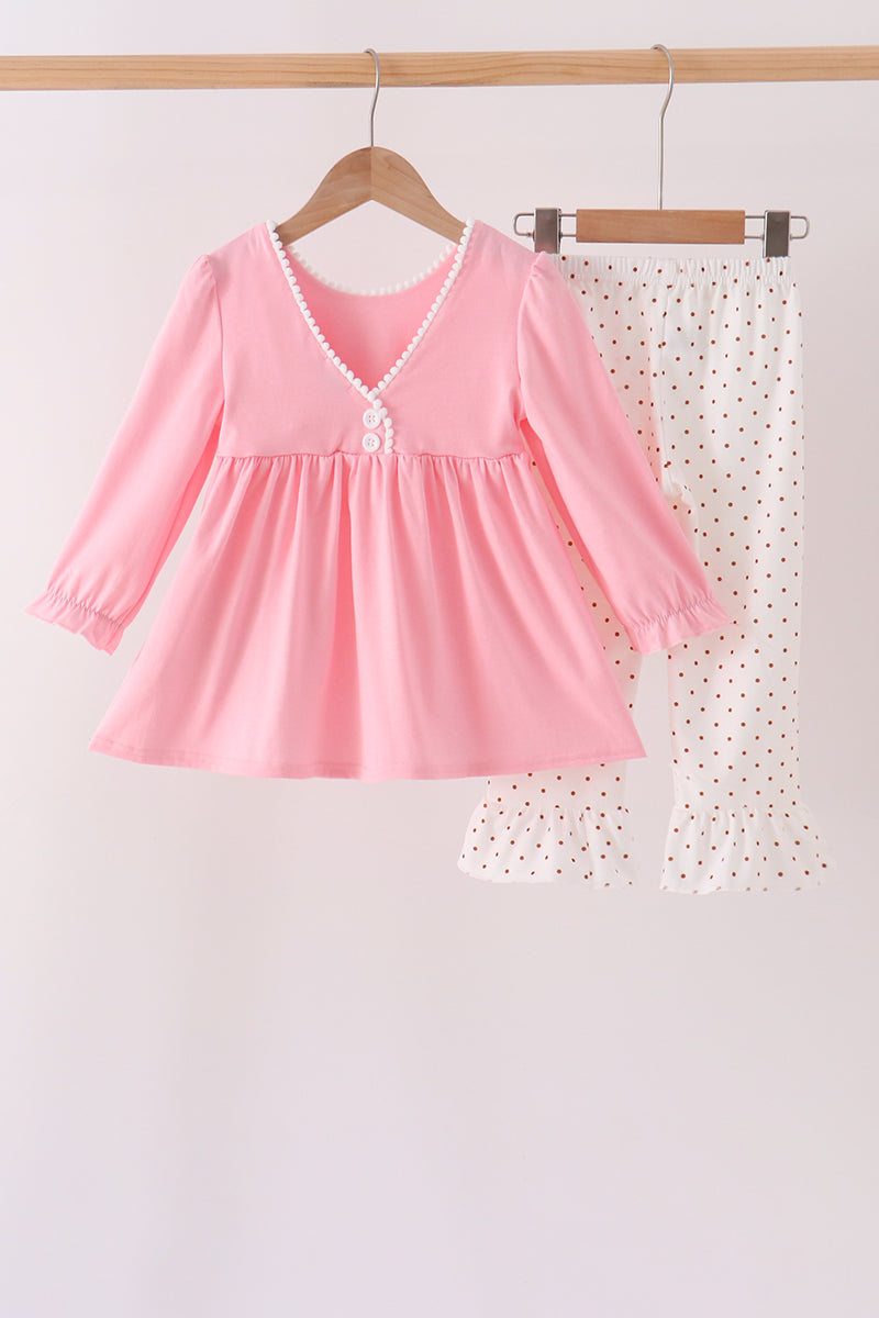 Turkey applique ruffle pants set