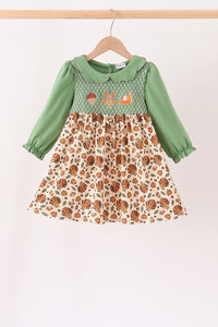 Pumpkin turkey smocked dress