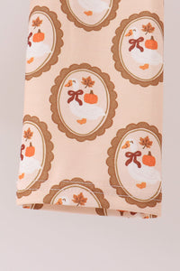 Goose pumpkin embroidery pants set