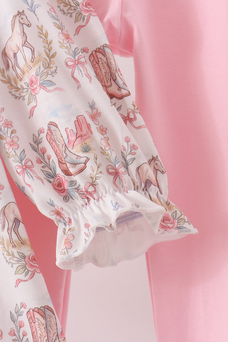 Horse ruffle pants set