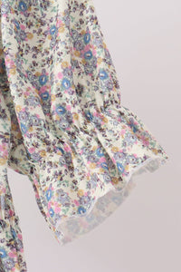 Blue floral smocked mom dress