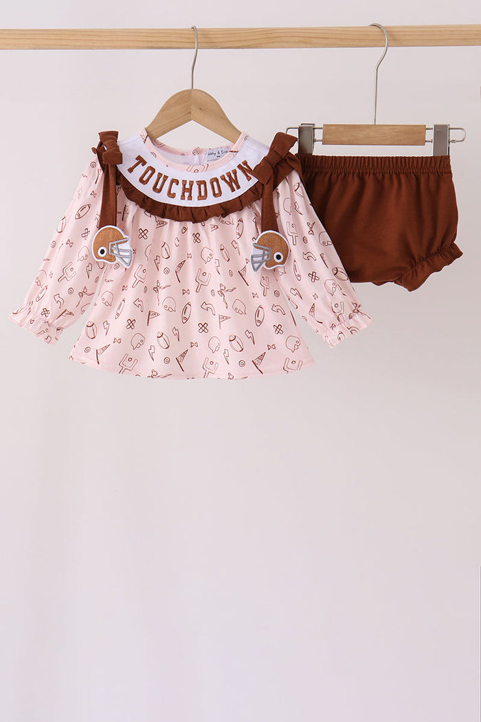 Touchdown football embroidery bloomer set